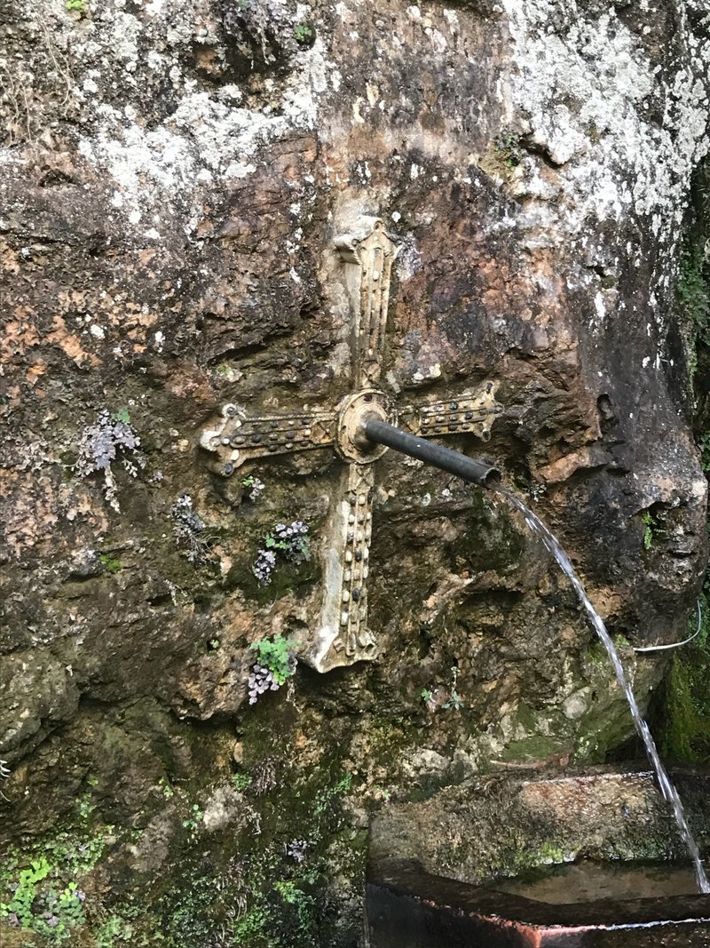 Cross-shaped fountain at Covadonga